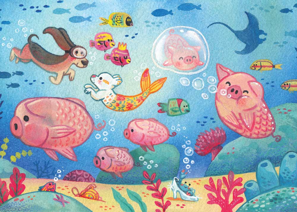 Pig Fish Postcard