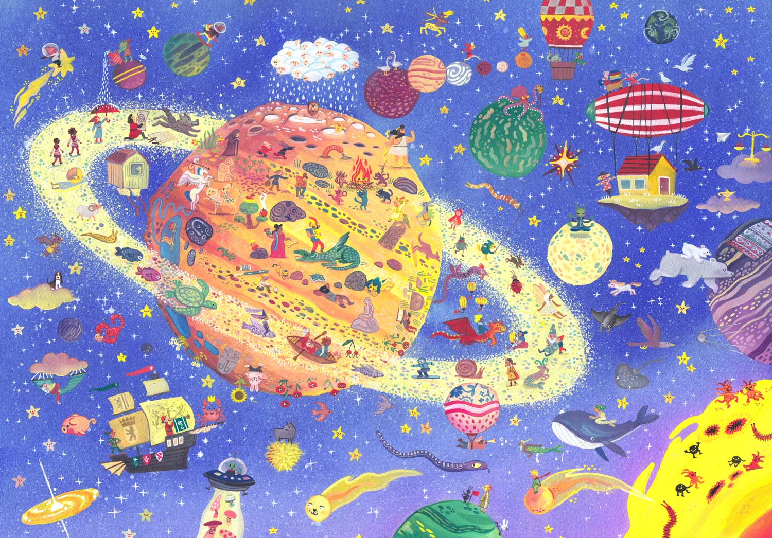 Wimmel World Canvas
