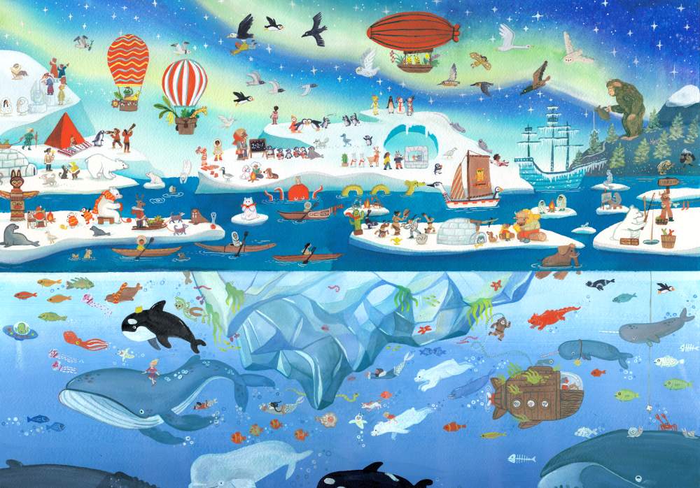Wimmel World Canvas